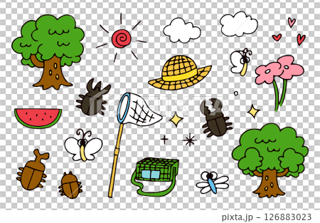 夏のイラスト素材セット 126883023