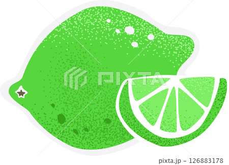 Lime Vibrant Fruit Sticker Illustration Isolated on Transparent Background Lime Vibrant Fruit Sticker Illustration Isolated on Transparent Background 126883178