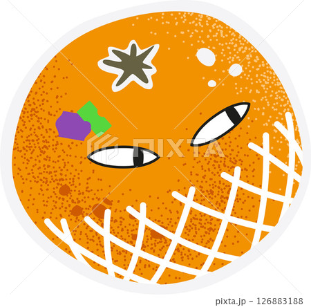 Orange with Eyes Vibrant Fruit Character 126883188