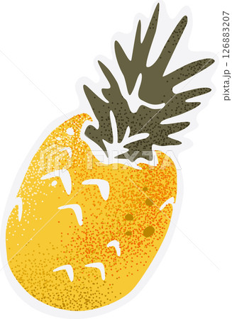 Tropical Pineapple Vector Fruit Sticker Dseign Tropical Pineapple Vector Fruit Sticker Dseign 126883207