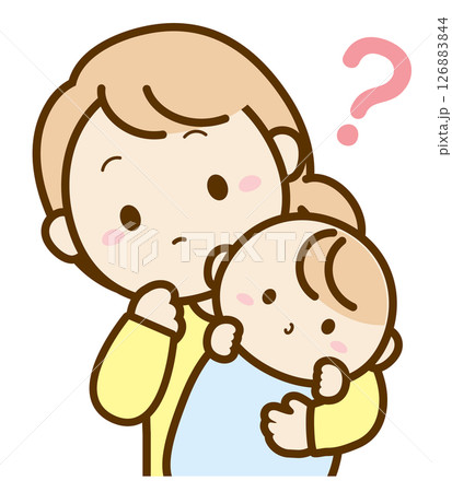 赤ちゃんとママとクエスチョンマーク 赤ちゃんとママとクエスチョンマーク 126883844