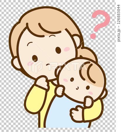 赤ちゃんとママとクエスチョンマーク 赤ちゃんとママとクエスチョンマーク 126883844