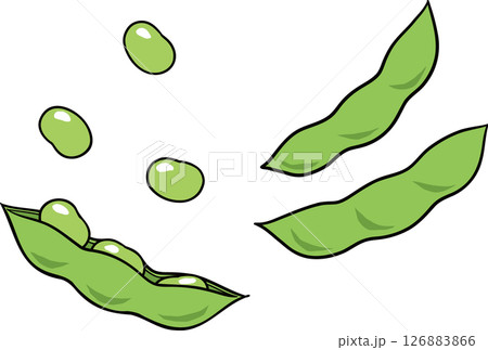 中身が飛び出ていて躍動感のある枝豆 126883866