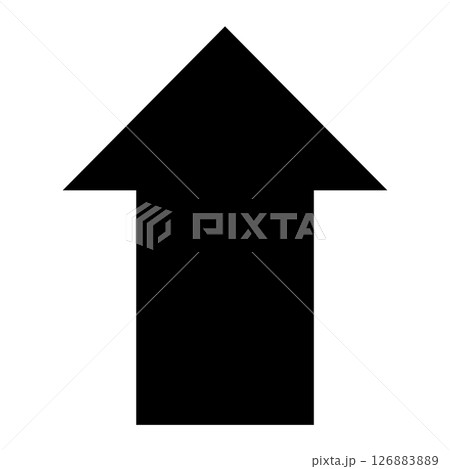 上向きの矢印　シンプルなアイコン 126883889