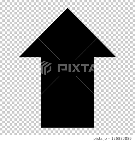 上向きの矢印　シンプルなアイコン 126883889