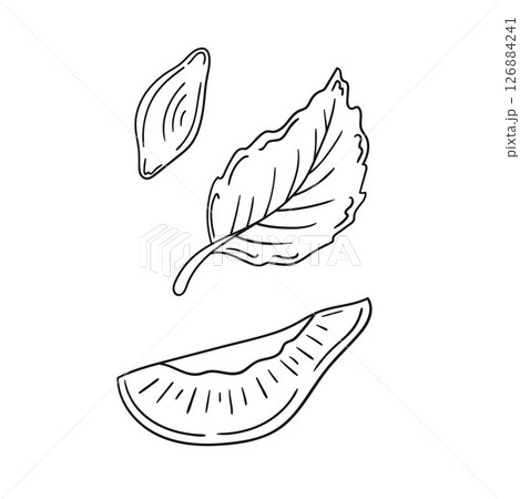 Illustration in hand draw style. Icon, sign, sticker, pin, logo 126884241