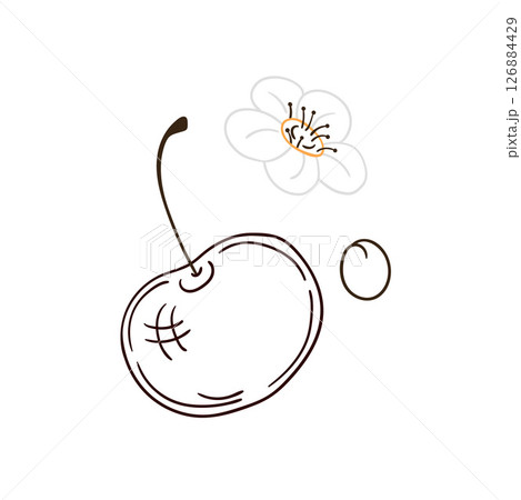 Illustration in hand draw style. Icon, sign, sticker, pin, logo 126884429