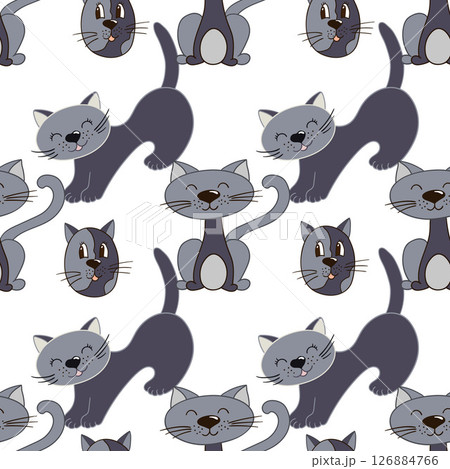 Seamless cute pattern. Pattern for textiles in hand draw style Seamless cute pattern. Pattern for textiles in hand draw style 126884766