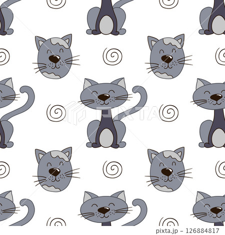 Seamless cute pattern. Pattern for textiles in hand draw style Seamless cute pattern. Pattern for textiles in hand draw style 126884817