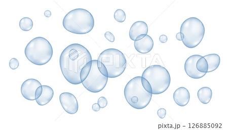 Blue water bubbles background. 126885092