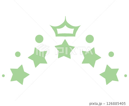 薄い緑色の星と王冠 薄い緑色の星と王冠 126885405