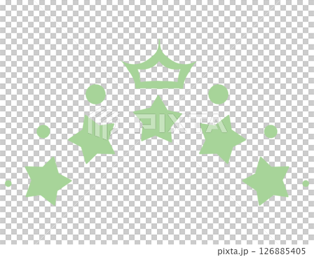 薄い緑色の星と王冠 薄い緑色の星と王冠 126885405