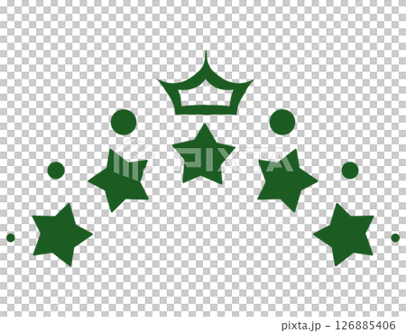 緑色の星と王冠 緑色の星と王冠 126885406