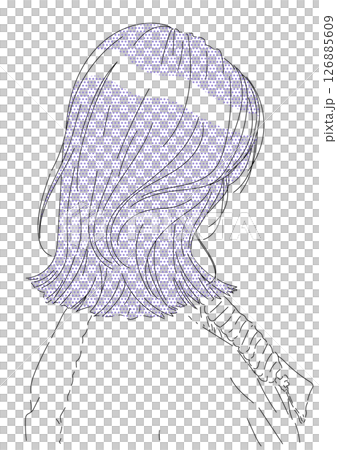 切りっぱなしボブと顔まわりレイヤーあるのおしゃれ女子イラスト 126885609