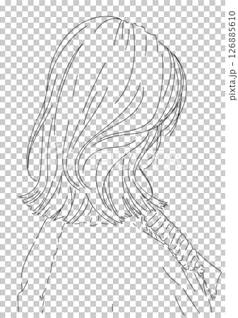 切りっぱなしボブと顔まわりレイヤーあるのおしゃれ女子イラスト 126885610