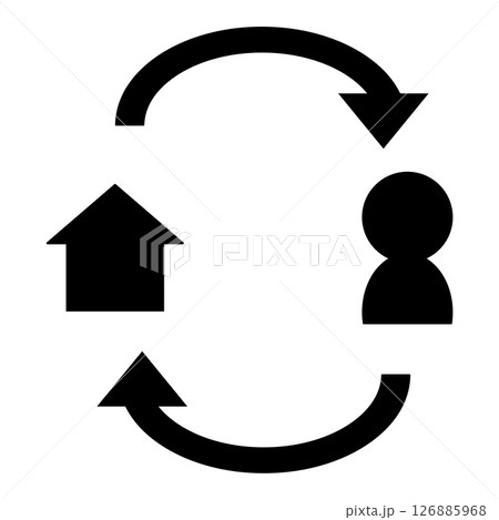 人と家の循環サイクル 矢印アイコン 人と家の循環サイクル 矢印アイコン 126885968