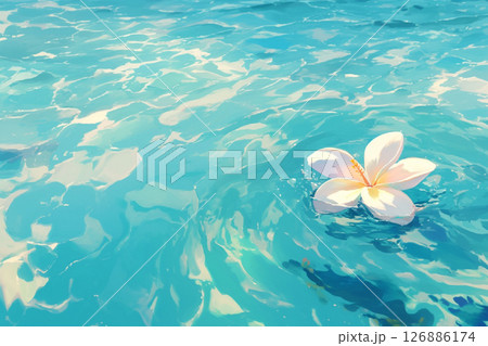 プルメリアが浮かぶ水面 126886174
