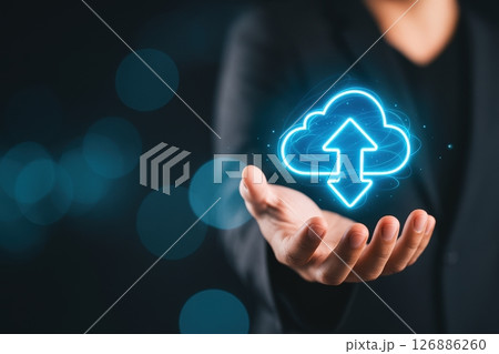 Cloud Storage and Data Transfer Technology Concept Cloud Storage and Data Transfer Technology Concept 126886260