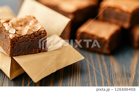 Brownie is sitting on a piece of paper Brownie is sitting on a piece of paper 126886408