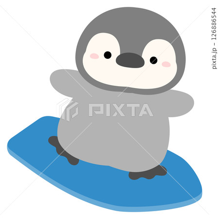 サーフィンを楽しむ夏のペンギン サーフィンを楽しむ夏のペンギン 126886544