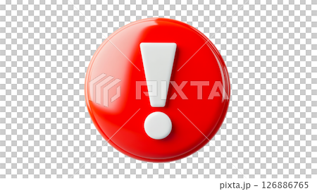 Attention sign with a red background suitable for alerts 126886765