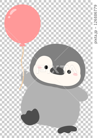 Cute penguin and balloon 126886779