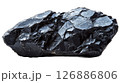 Natural black obsidian stone with shiny surface and sharp edges 126886806