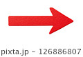 Red arrow pointing right on a transparent background 126886807