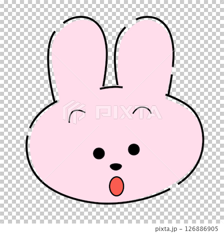 45幅驚訝的粉紅兔子插畫 126886905