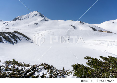 春の雪に包まれたみくりが池と立山連峰みくりが池 春の雪に包まれたみくりが池と立山連峰みくりが池 126887027