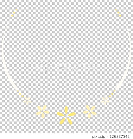 Light yellow flower and round circle frame Light yellow flower and round circle frame 126887542