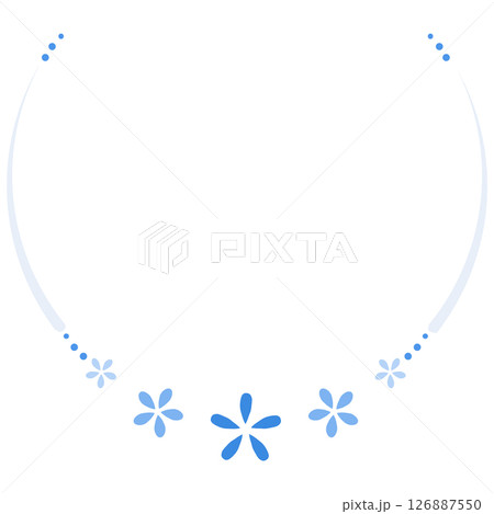 青色の花と丸い円のフレーム 青色の花と丸い円のフレーム 126887550