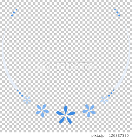 青色の花と丸い円のフレーム 青色の花と丸い円のフレーム 126887550