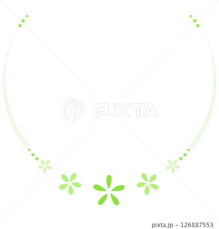 緑の花と丸い円のフレーム 緑の花と丸い円のフレーム 126887553