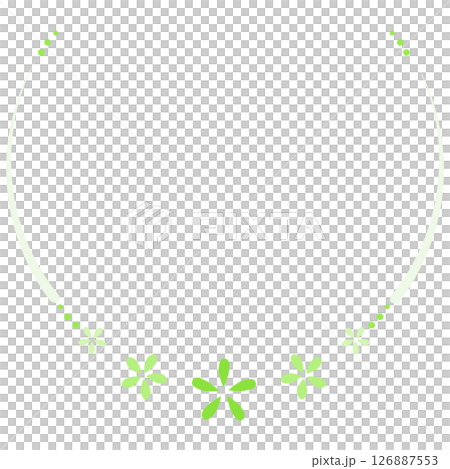 緑の花と丸い円のフレーム 緑の花と丸い円のフレーム 126887553