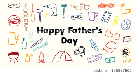 Colorful doodle icons celebrating father s day 126887609