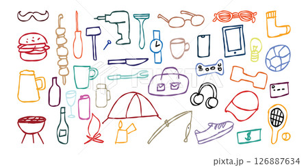 Colorful doodle icons celebrating father s day 126887634