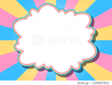 サンバーストとフレームの背景、ポップなデザイン サンバーストとフレームの背景、ポップなデザイン 126887832