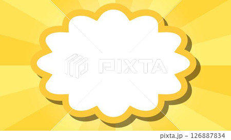 サンバーストとフレームの背景、ポップなデザイン 126887834