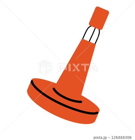 Illustration water buoy. Flat vector safety beach buoy. Swimming area limitation. 126888306