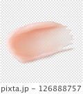 Pink lip balm stroke swatch. Skincare texture lip mask beauty product smear realistic vector illustration 126888757