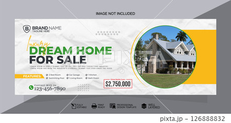 Luxury Dream Home For Sale Banner 2 Bed Pool Garage Template Banner Design Luxury Dream Home For Sale Banner 2 Bed Pool Garage Template Banner Design 126888832