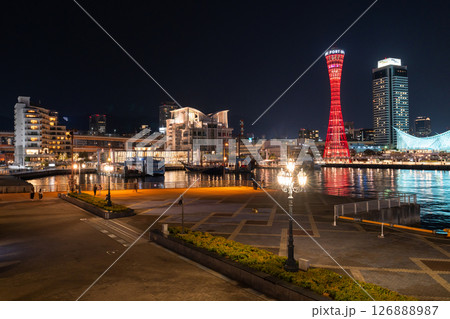 《兵庫県》神戸・メリケンパークの夜景 《兵庫県》神戸・メリケンパークの夜景 126888987