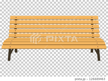 正面から見た誰も座っていない木製のベンチのベクターイラスト 正面から見た誰も座っていない木製のベンチのベクターイラスト 126889463