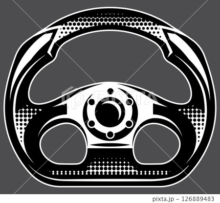 Intricate circular automotive wheel with detailed mechanical elements 126889483