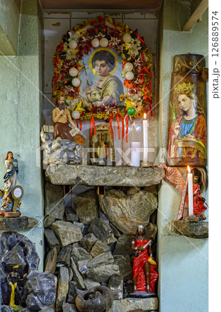 Interior of a typical Umbanda temple 126889574