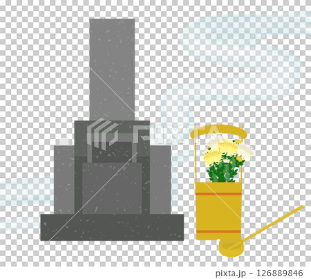 Illustration of visiting a grave 126889846