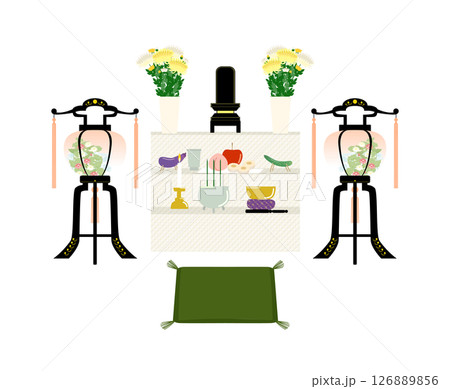 お盆のイメージイラスト お盆のイメージイラスト 126889856