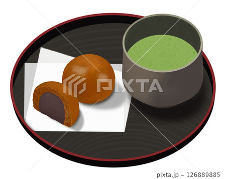 まんじゅうと抹茶 126889885