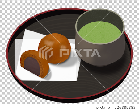 まんじゅうと抹茶 126889885